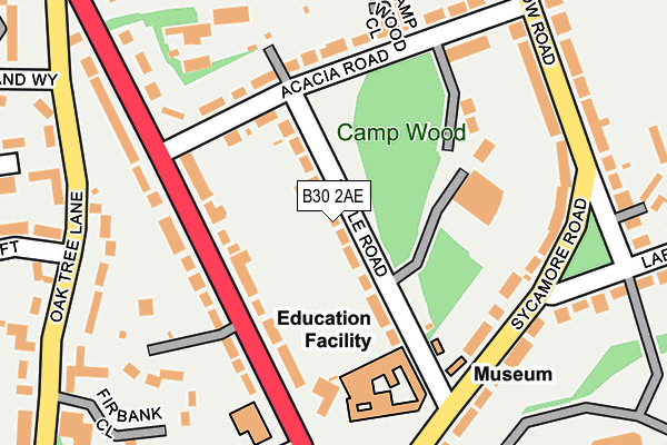 B30 2AE map - OS OpenMap – Local (Ordnance Survey)