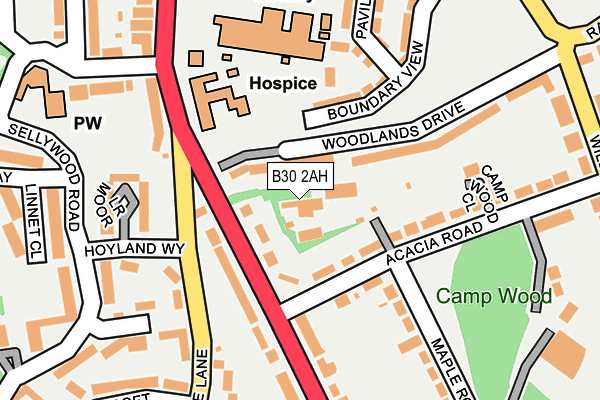 B30 2AH map - OS OpenMap – Local (Ordnance Survey)