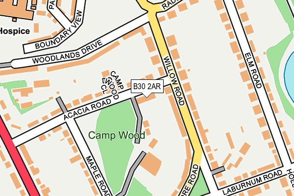B30 2AR map - OS OpenMap – Local (Ordnance Survey)