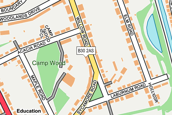 B30 2AS map - OS OpenMap – Local (Ordnance Survey)