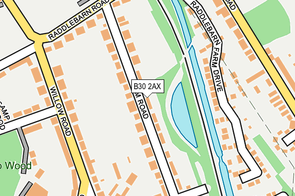 B30 2AX map - OS OpenMap – Local (Ordnance Survey)