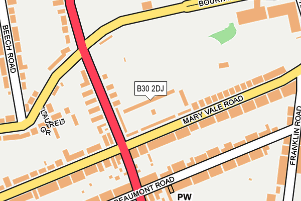 B30 2DJ map - OS OpenMap – Local (Ordnance Survey)