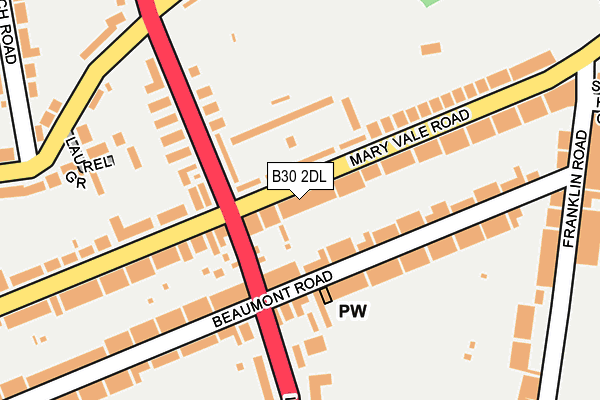 B30 2DL map - OS OpenMap – Local (Ordnance Survey)