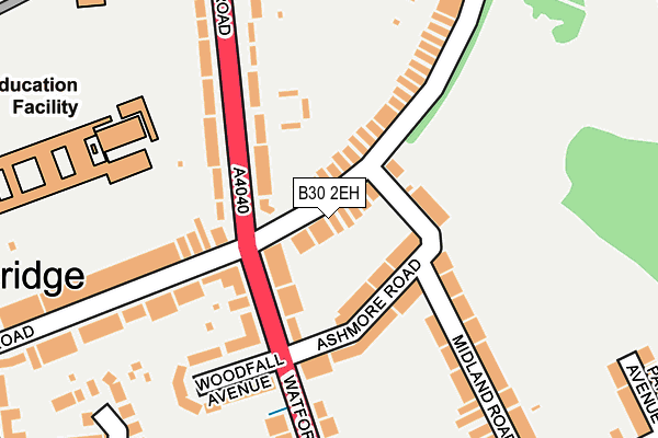 B30 2EH map - OS OpenMap – Local (Ordnance Survey)