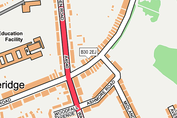 B30 2EJ map - OS OpenMap – Local (Ordnance Survey)