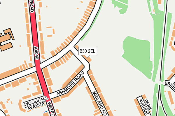 B30 2EL map - OS OpenMap – Local (Ordnance Survey)