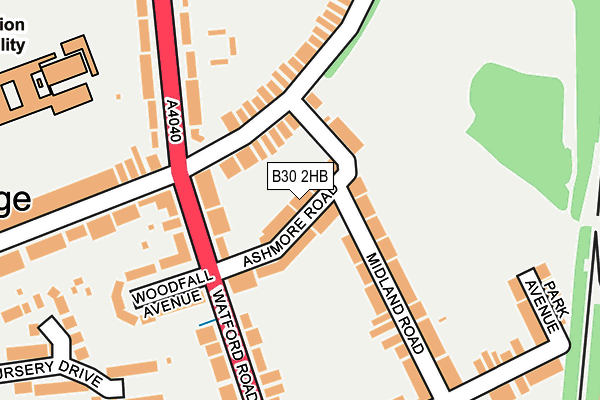 B30 2HB map - OS OpenMap – Local (Ordnance Survey)