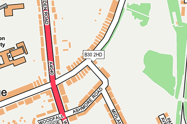 B30 2HD map - OS OpenMap – Local (Ordnance Survey)