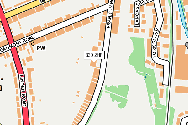 B30 2HF map - OS OpenMap – Local (Ordnance Survey)