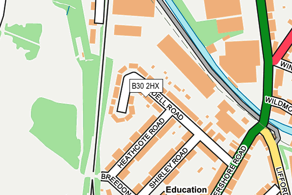 B30 2HX map - OS OpenMap – Local (Ordnance Survey)