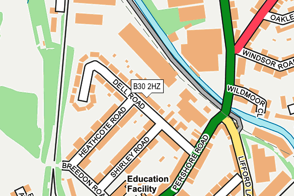 B30 2HZ map - OS OpenMap – Local (Ordnance Survey)