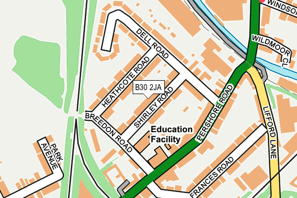 B30 2JA map - OS OpenMap – Local (Ordnance Survey)