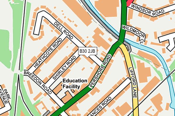 B30 2JB map - OS OpenMap – Local (Ordnance Survey)