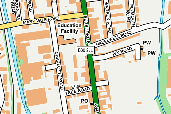 B30 2JL map - OS OpenMap – Local (Ordnance Survey)