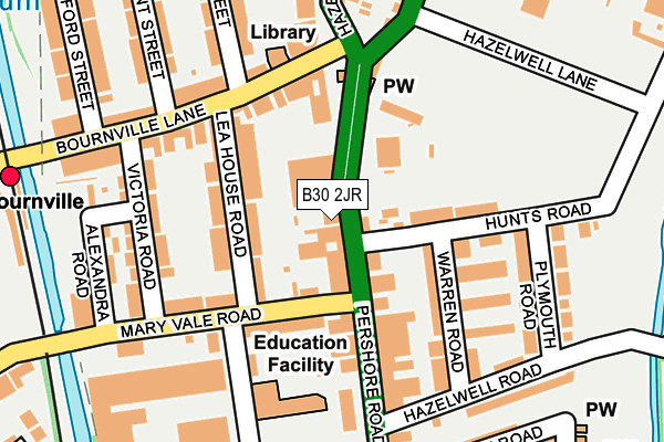 B30 2JR map - OS OpenMap – Local (Ordnance Survey)
