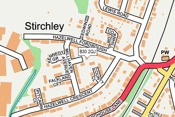 B30 2QJ map - OS OpenMap – Local (Ordnance Survey)