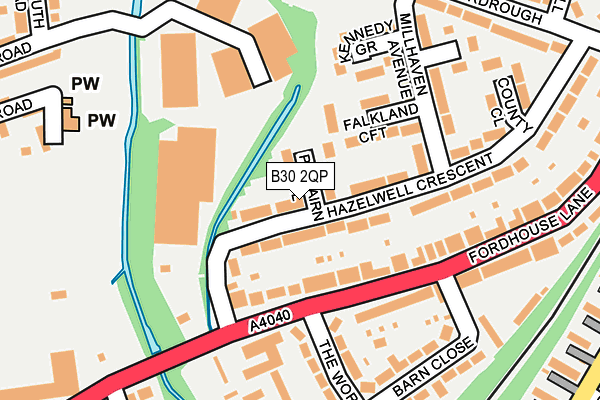 B30 2QP map - OS OpenMap – Local (Ordnance Survey)