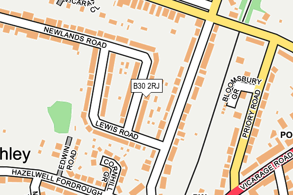 B30 2RJ map - OS OpenMap – Local (Ordnance Survey)
