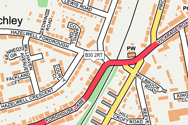 B30 2RT map - OS OpenMap – Local (Ordnance Survey)