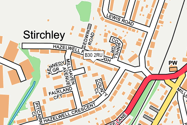 B30 2RU map - OS OpenMap – Local (Ordnance Survey)