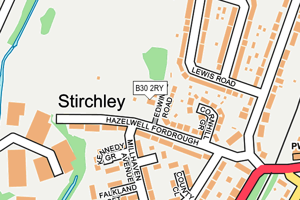 B30 2RY map - OS OpenMap – Local (Ordnance Survey)