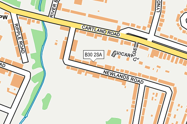 B30 2SA map - OS OpenMap – Local (Ordnance Survey)