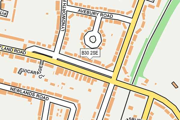 B30 2SE map - OS OpenMap – Local (Ordnance Survey)