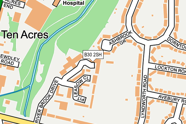 B30 2SH map - OS OpenMap – Local (Ordnance Survey)