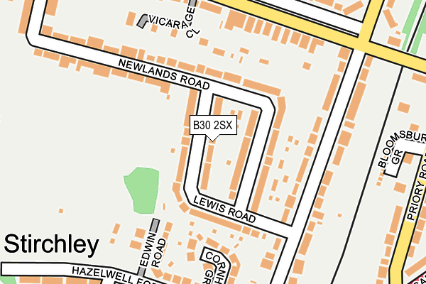 B30 2SX map - OS OpenMap – Local (Ordnance Survey)