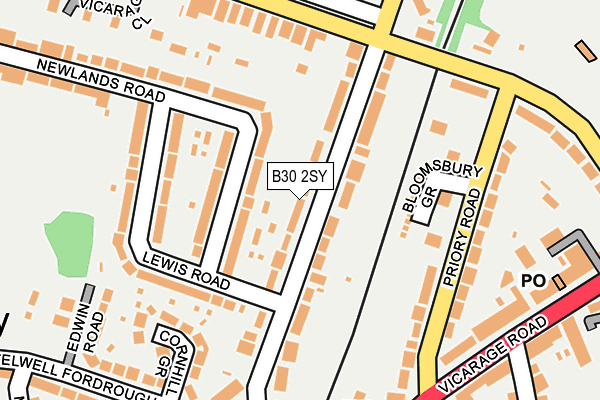 B30 2SY map - OS OpenMap – Local (Ordnance Survey)