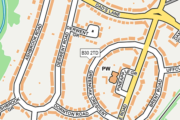 B30 2TD map - OS OpenMap – Local (Ordnance Survey)