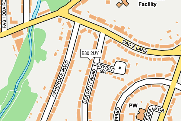 B30 2UY map - OS OpenMap – Local (Ordnance Survey)