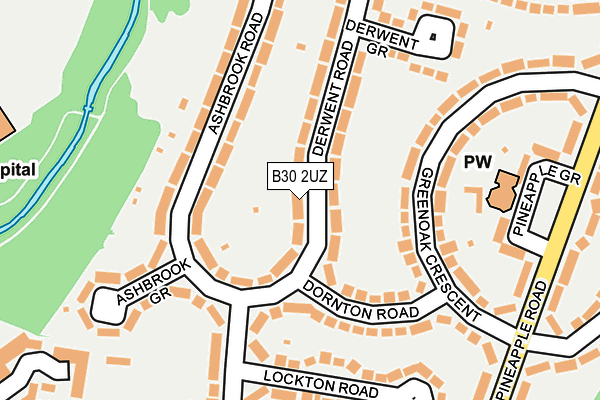 B30 2UZ map - OS OpenMap – Local (Ordnance Survey)