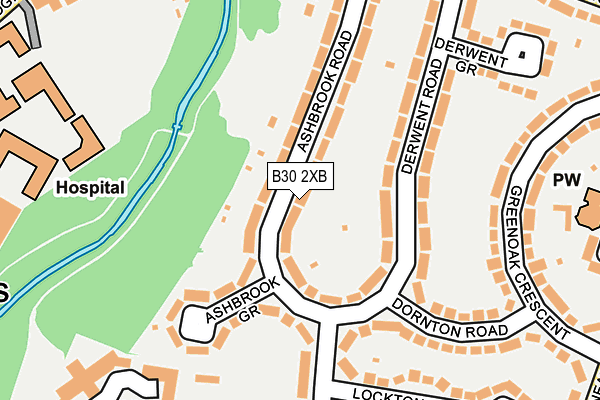 B30 2XB map - OS OpenMap – Local (Ordnance Survey)