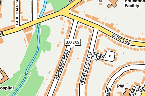 B30 2XG map - OS OpenMap – Local (Ordnance Survey)