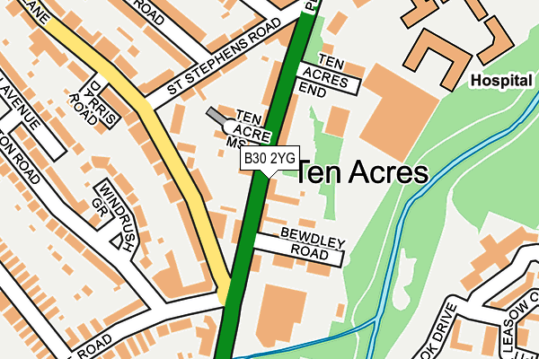 B30 2YG map - OS OpenMap – Local (Ordnance Survey)