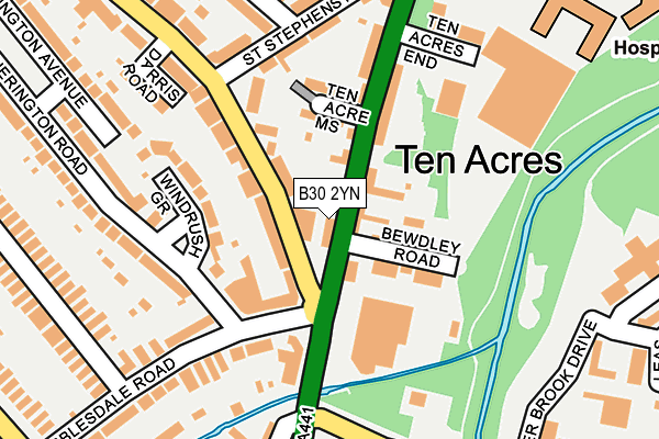 B30 2YN map - OS OpenMap – Local (Ordnance Survey)