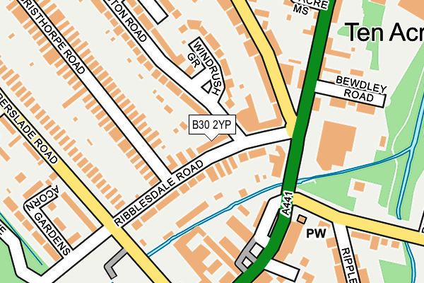 B30 2YP map - OS OpenMap – Local (Ordnance Survey)