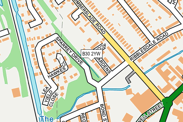 B30 2YW map - OS OpenMap – Local (Ordnance Survey)