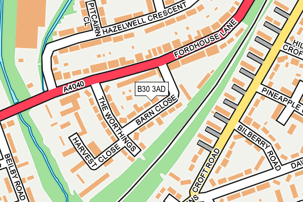 B30 3AD map - OS OpenMap – Local (Ordnance Survey)