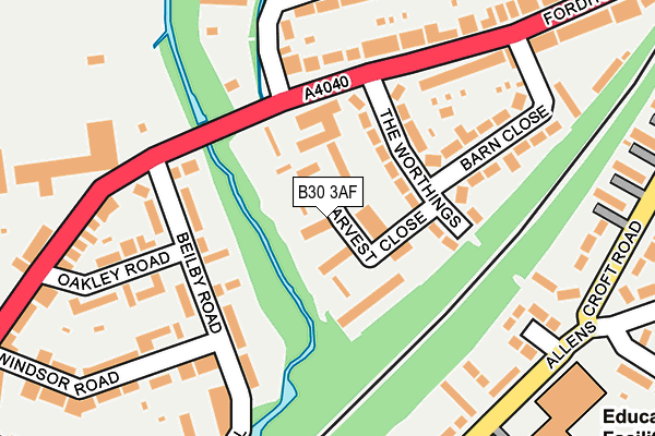 B30 3AF map - OS OpenMap – Local (Ordnance Survey)