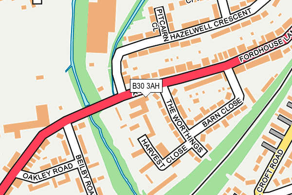 B30 3AH map - OS OpenMap – Local (Ordnance Survey)