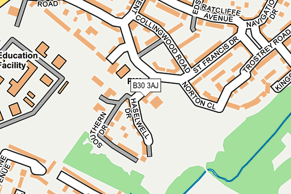B30 3AJ map - OS OpenMap – Local (Ordnance Survey)