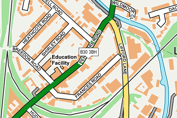 B30 3BH map - OS OpenMap – Local (Ordnance Survey)