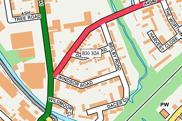 B30 3DA map - OS OpenMap – Local (Ordnance Survey)