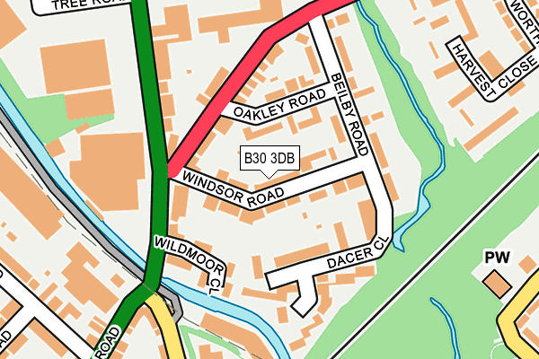 B30 3DB map - OS OpenMap – Local (Ordnance Survey)