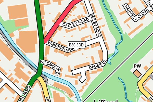 B30 3DD map - OS OpenMap – Local (Ordnance Survey)