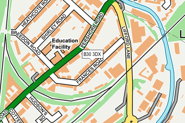B30 3DX map - OS OpenMap – Local (Ordnance Survey)