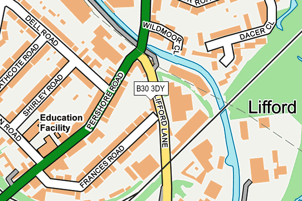 B30 3DY map - OS OpenMap – Local (Ordnance Survey)