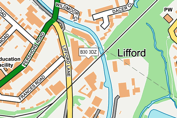 B30 3DZ map - OS OpenMap – Local (Ordnance Survey)